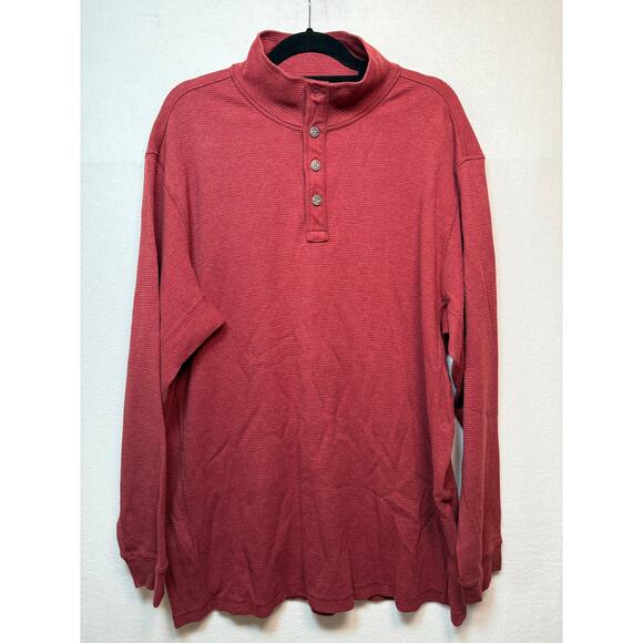 Duluth Trading Red Thermal Henley Pullover, SIze XL - Picture 1 of 3